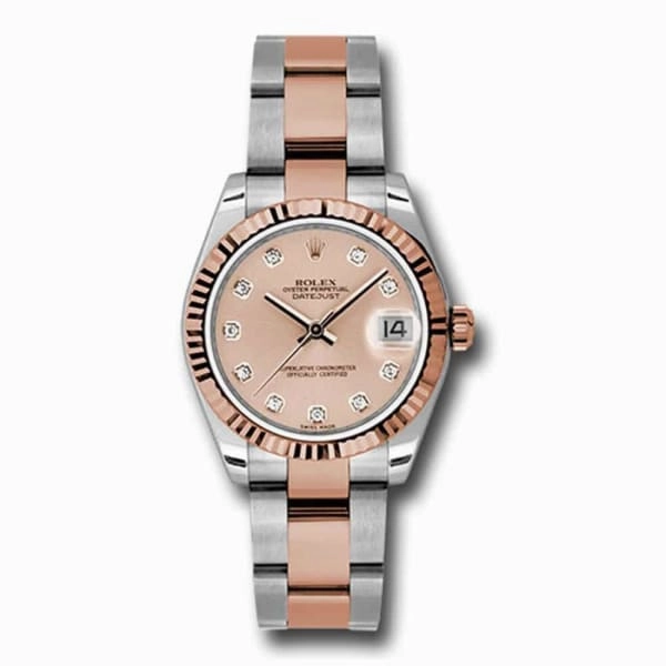 Rolex Datejust 31mm - Ref: 178271 pchdo - Pink Diamond Dial, Two Tone Stainless Steel & 18K Rose Gold Oyster Bracelet Women's Watch