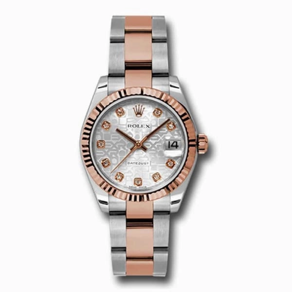 Rolex Datejust 31mm - Ref: 178271 sjdo - Silver Jubilee Diamond Dial, Two Tone Stainless Steel & 18K Rose Gold Oyster Bracelet Women's Watch
