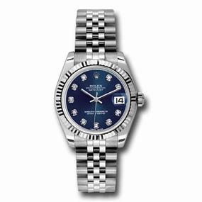 Rolex Datejust 31mm - Ref: 178274-0048 - Blue Diamond Dial, Stainless Steel Jubilee Bracelet Women's Watch