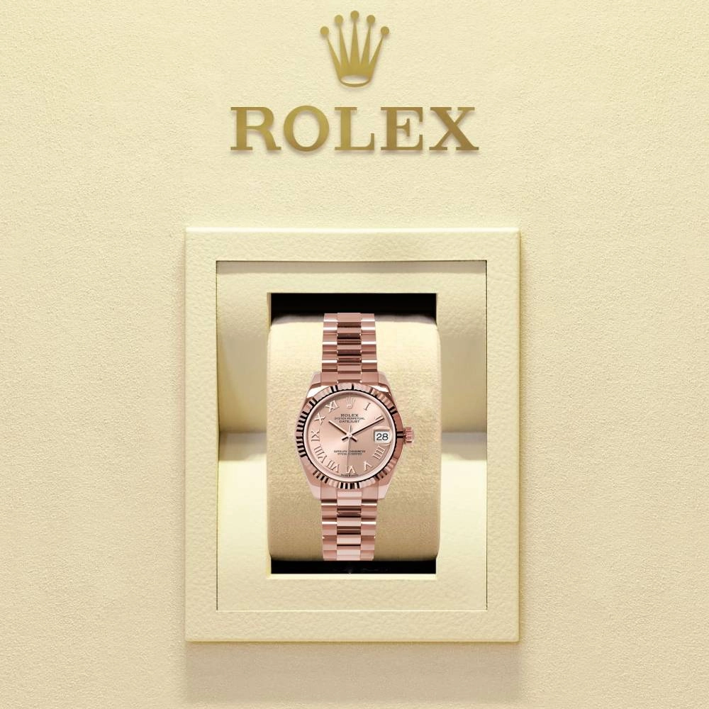 Rolex Datejust 31mm - Ref: 178275 prp - Rose Dial, 18K Rose Gold President Bracelet Women's Watch