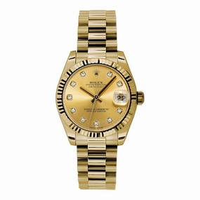 Rolex Datejust 31mm - Ref: 178278 chdp - Champagne Dial, 18K Yellow Gold President Bracelet Women's Watch