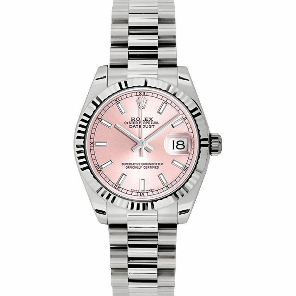 Rolex Datejust 31mm - Ref: 178279 pip - Pink Dial, 18K White Gold President Bracelet Women's Watch