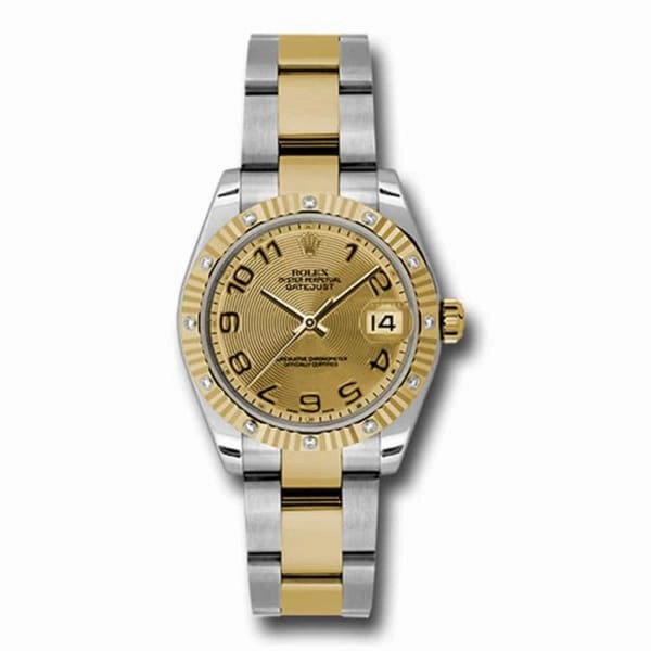 Rolex Datejust 31mm - Ref: 178313 chcao - Champagne Dial & Diamond Bezel, Two Tone Stainless Steel & 18K Yellow Gold Oyster Bracelet Women's Watch