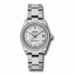 Rolex Datejust 31mm - Ref: 178384-0065 - Meteorite Silver Dial & Diamond Bezel, Stainless Steel Oyster Bracelet Women's Watch