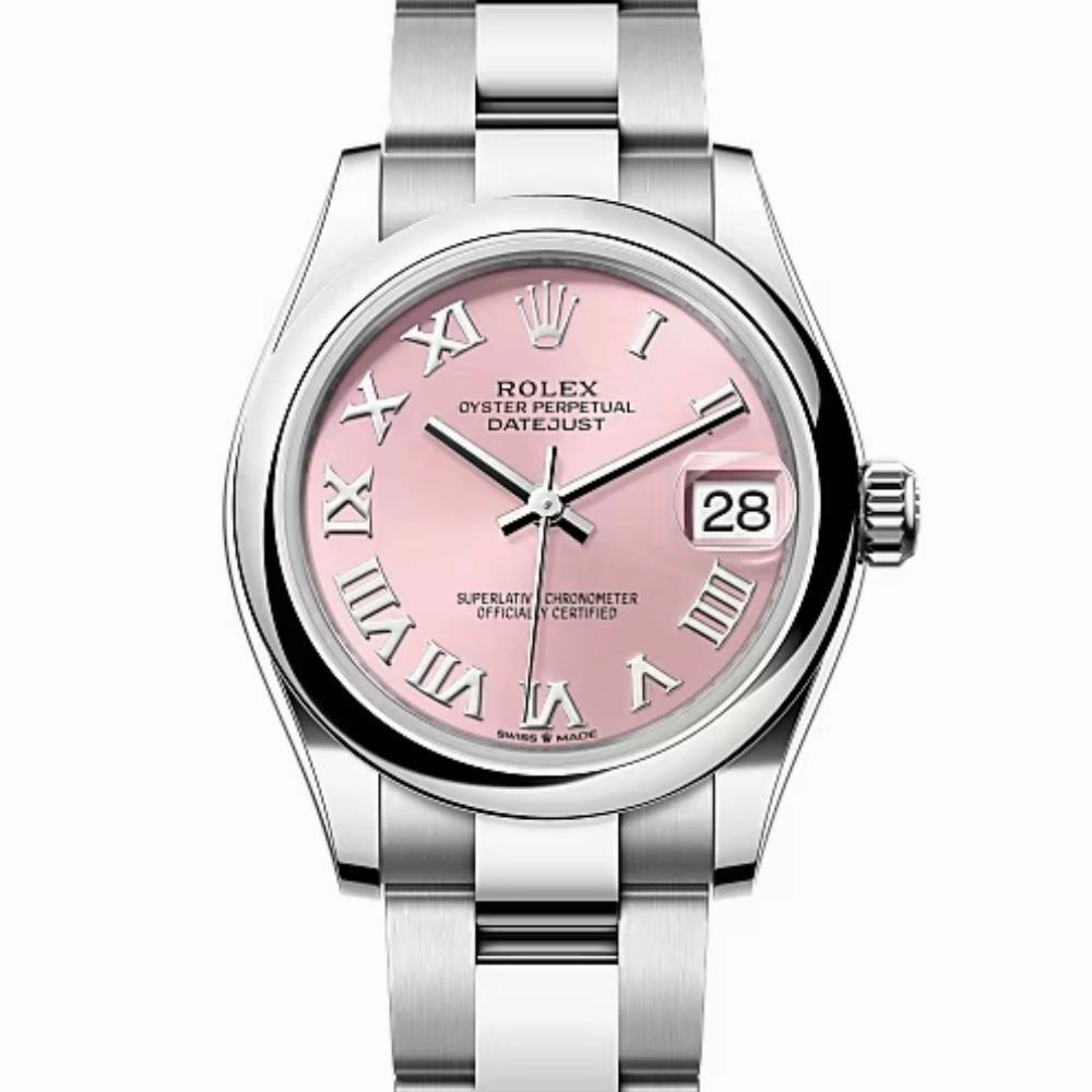 Rolex Datejust 31mm - Ref: 278240-0013 - Pink Roman Dial, Stainless Steel Oyster Bracelet Women's Watch