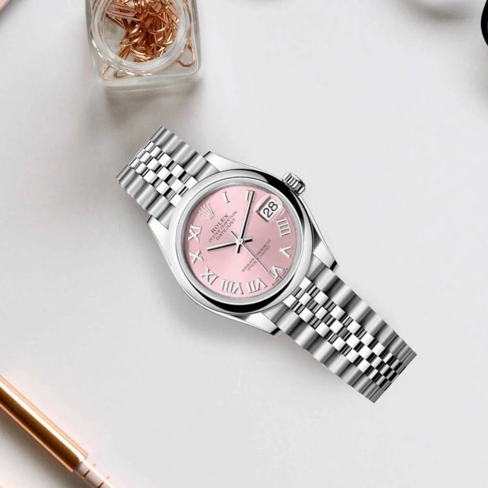 Rolex Datejust 31mm - Ref: 278240-0014 - Pink Roman Dial, Stainless Steel Jubilee Bracelet Women's Watch