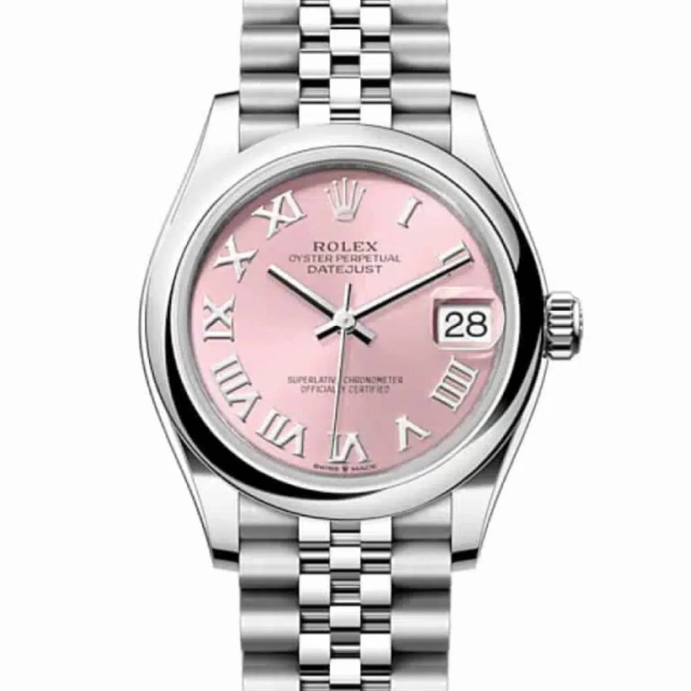 Rolex Datejust 31mm - Ref: 278240-0014 - Pink Roman Dial, Stainless Steel Jubilee Bracelet Women's Watch