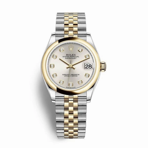Rolex Datejust 31mm - Ref: 278243-0020 - Silver Diamond Dial, Two Tone Stainless Steel & 18K Yellow Gold Jubilee Bracelet Women's Watch