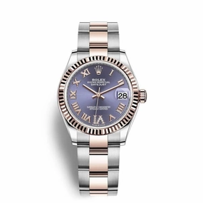 Rolex Datejust 31mm - Ref: 278271-0019 - Aubergine Purple Diamond Roman Dial, Two Tone Stainless Steel & 18K Rose Gold Oyster Bracelet Women's Watch