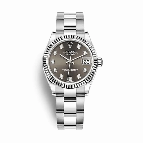 Rolex Datejust 31mm - Ref: 278274-0007 - Dark Grey Diamond Dial, Stainless Steel Oyster Bracelet Women's Watch