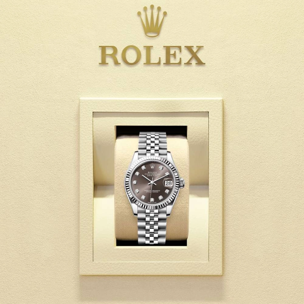 Rolex Datejust 31mm - Ref: 278274-0008 - Dark Grey Diamond Dial, Stainless Steel Jubilee Bracelet Women's Watch