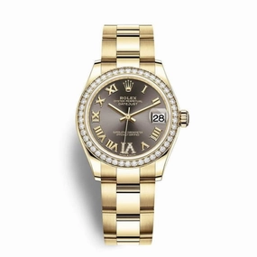 Rolex Datejust 31mm - Ref: 278288rbr-0025 - Grey Dial, 18K Yellow Gold President Bracelet Women's Watch