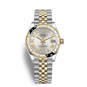 Rolex Datejust 31mm - Ref: 278343rbr-0004 - Silver Roman Diamond Dial & Diamond Bezel, Two Tone Stainless Steel & 18K Yellow Gold Jubilee Bracelet Women's Watch