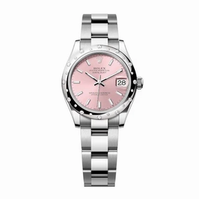 Rolex Datejust 31mm - Ref: 278344rbr-0015 - Pink Stick Dial & Diamond Bezel, Stainless Steel Oyster Bracelet Women's Watch