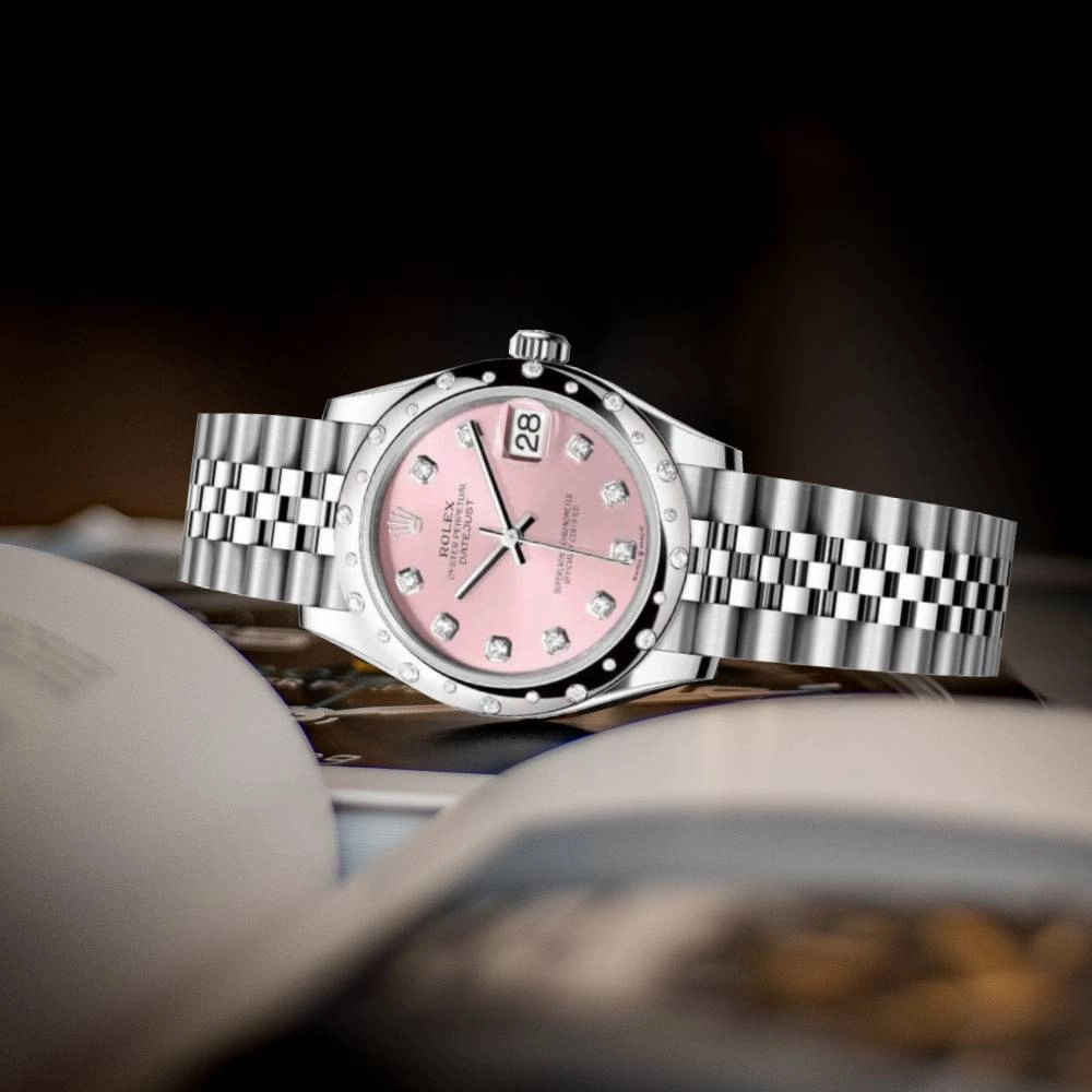 Rolex Datejust 31mm - Ref: 278344rbr-0034 - Pink Diamond Dial & Diamond Bezel, Stainless Steel Jubilee Bracelet Women's Watch