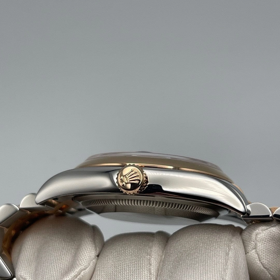 Rolex Datejust 36 116201 Stainless Steel Rose Gold Black Dial
