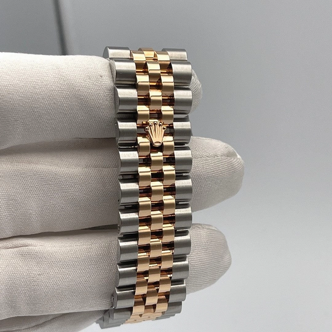 Rolex Datejust 36 116201 Stainless Steel Rose Gold Black Dial