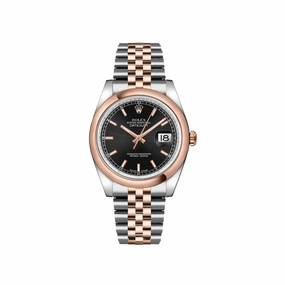 Rolex Datejust 36 116201 Stainless Steel Rose Gold Black Dial