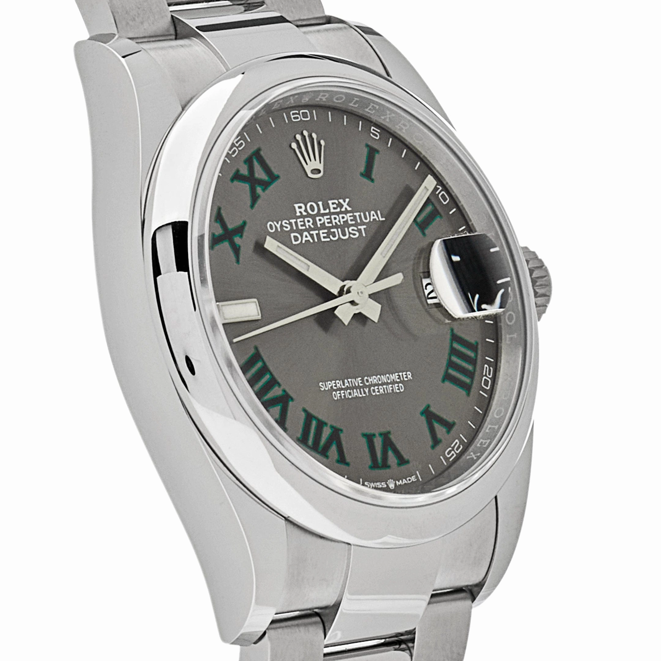Rolex Datejust 36 126200 'Wimbledon' Stainless Steel Slate Dial