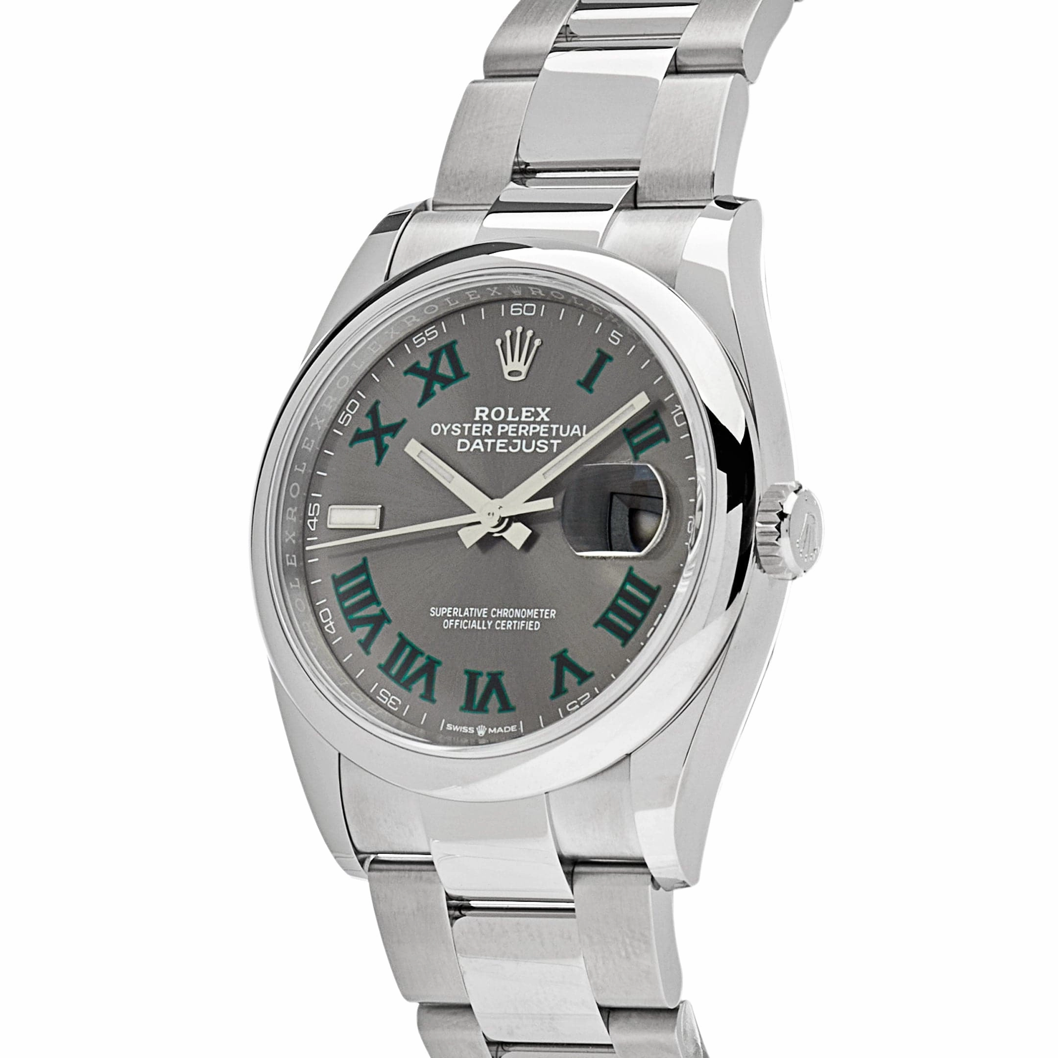 Rolex Datejust 36 126200 'Wimbledon' Stainless Steel Slate Dial