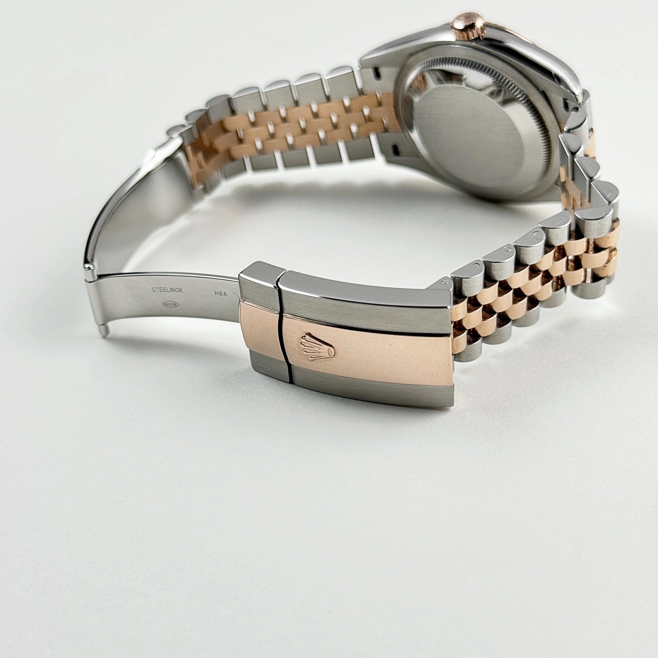Rolex Datejust 36 126231 Rose Gold Stainless Steel Black Diamond Dial