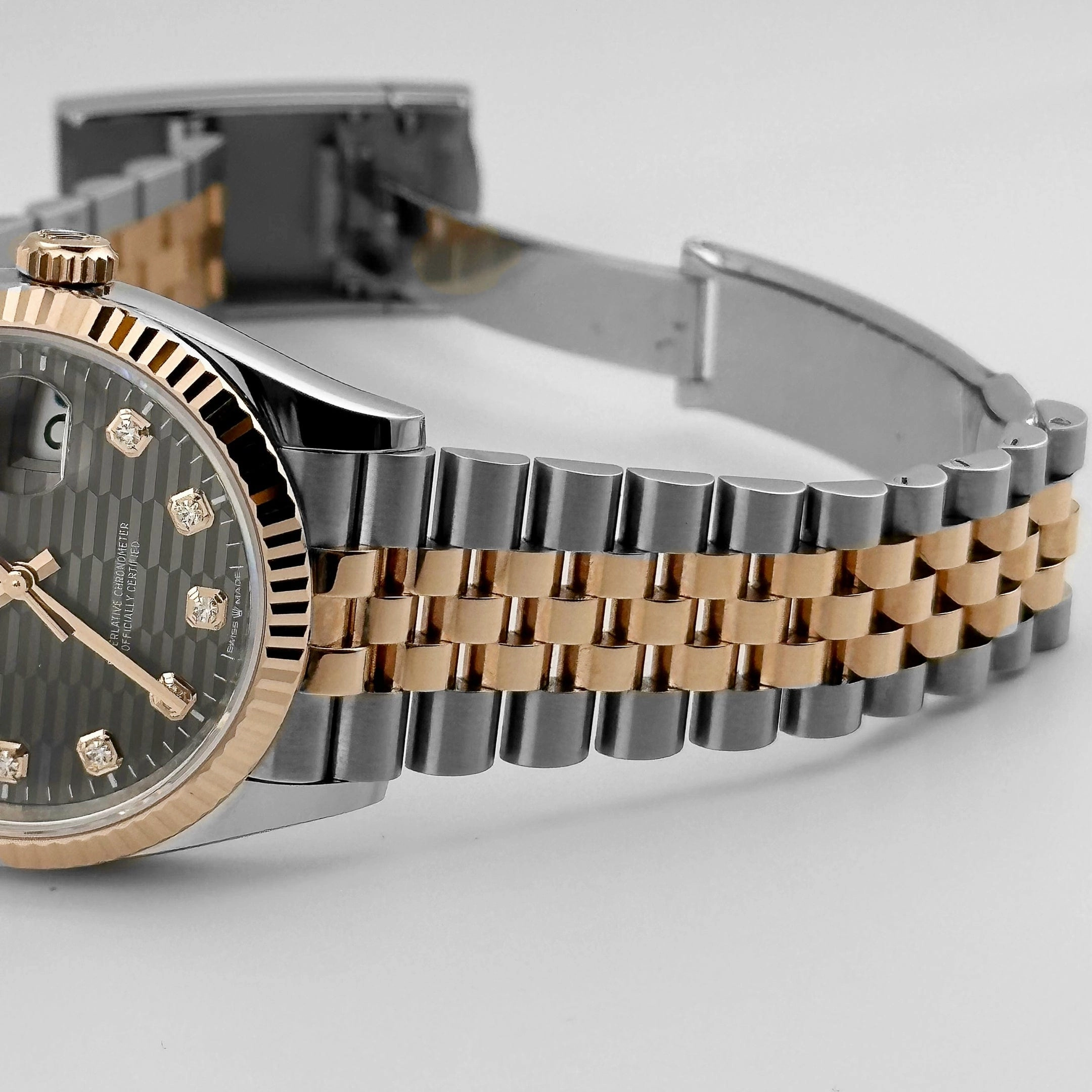 Rolex Datejust 36 126231 Rose Gold Stainless Steel Slate Motif Diamond Dial (2023)
