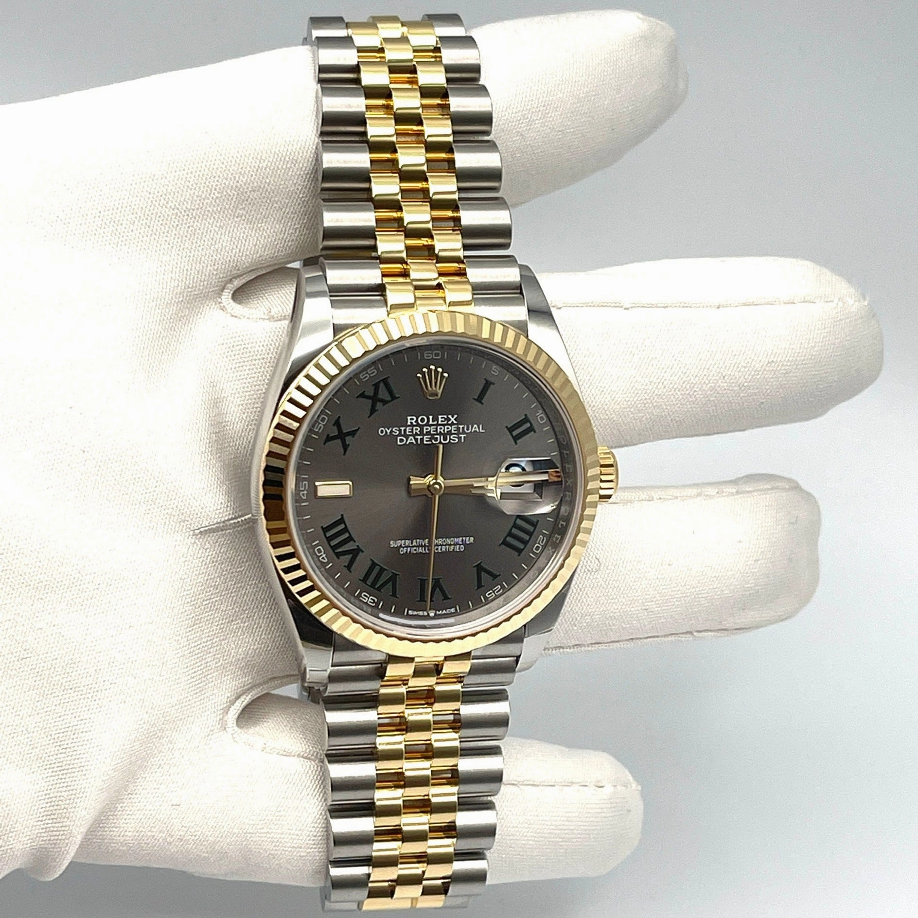 Rolex Datejust 36 126233 'Wimbledon' Stainless Steel Yellow Gold Slate Dial Jubilee (2021)