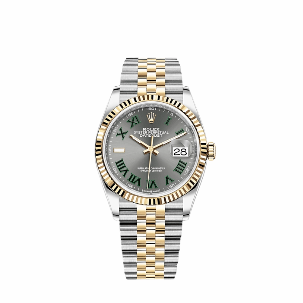 Rolex Datejust 36 126233 'Wimbledon' Stainless Steel Yellow Gold Slate Dial Jubilee (2021)