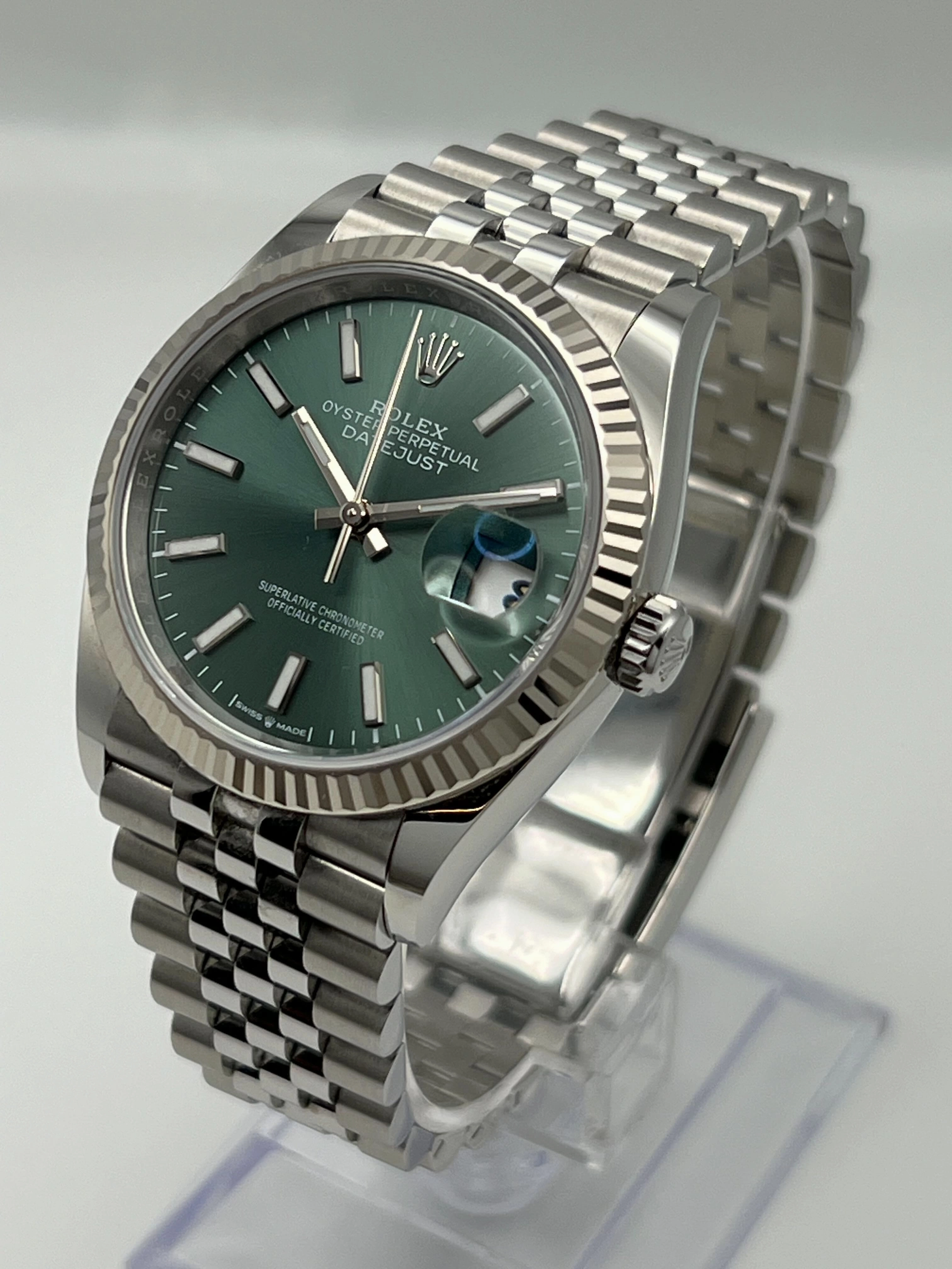 Rolex Datejust 36 126234 Stainless Steel Mint Green Dial Jubilee (2024)