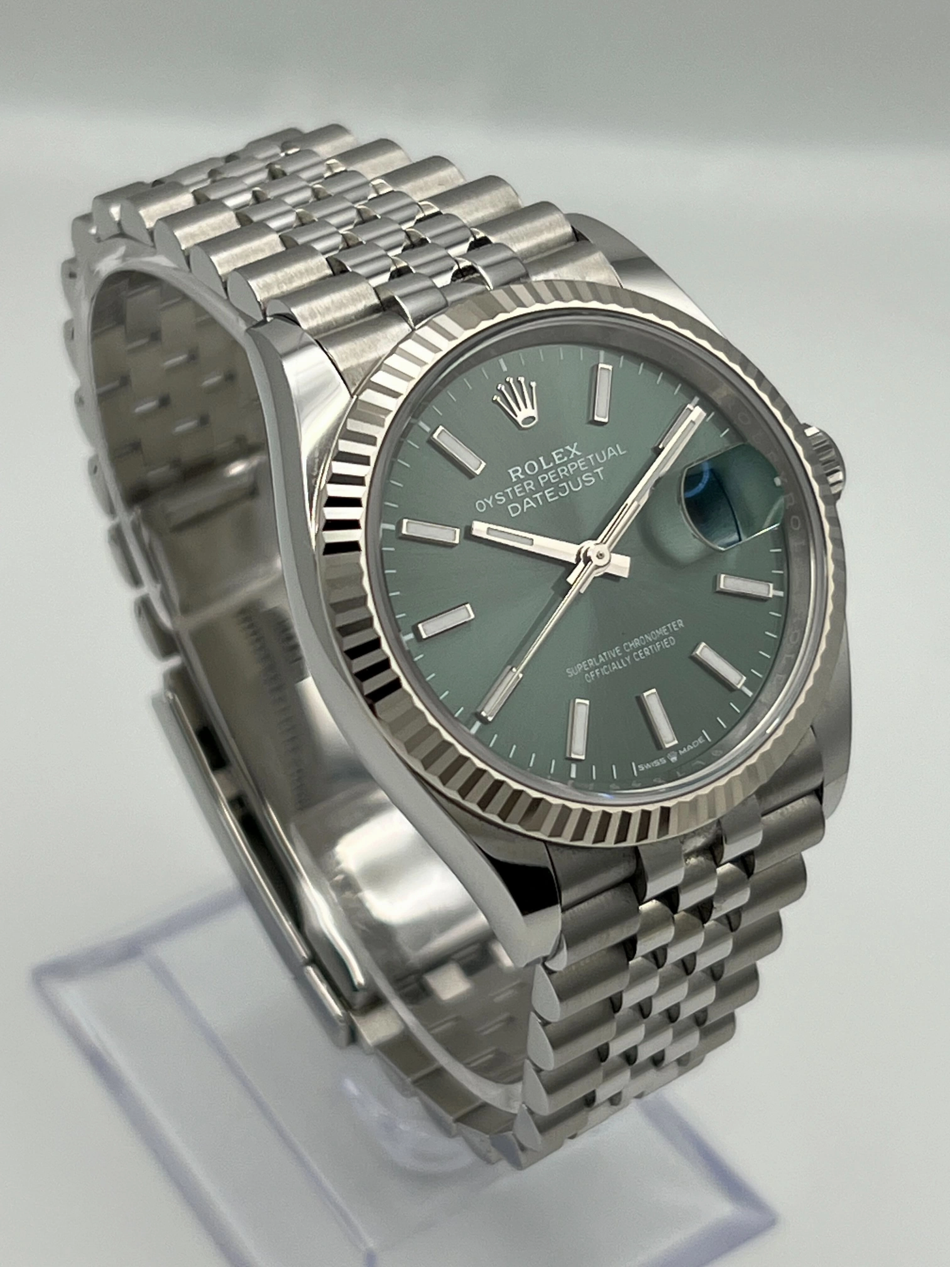 Rolex Datejust 36 126234 Stainless Steel Mint Green Dial Jubilee (2024)