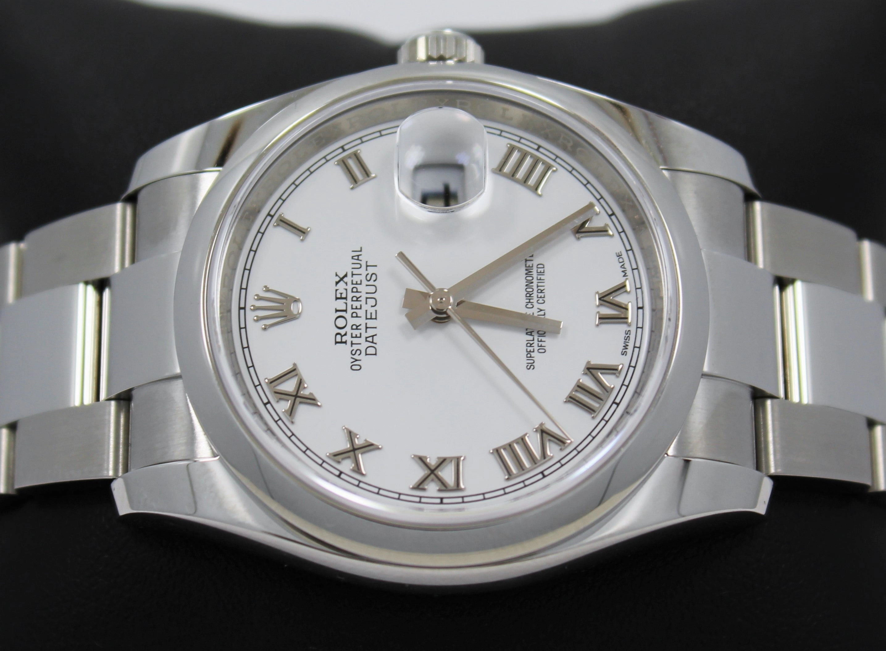Rolex Datejust 36mm 116200  Oyster Perpetual White Roman Dial
