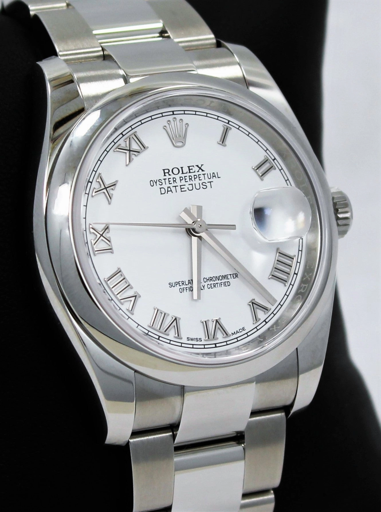 Rolex Datejust 36mm 116200  Oyster Perpetual White Roman Dial