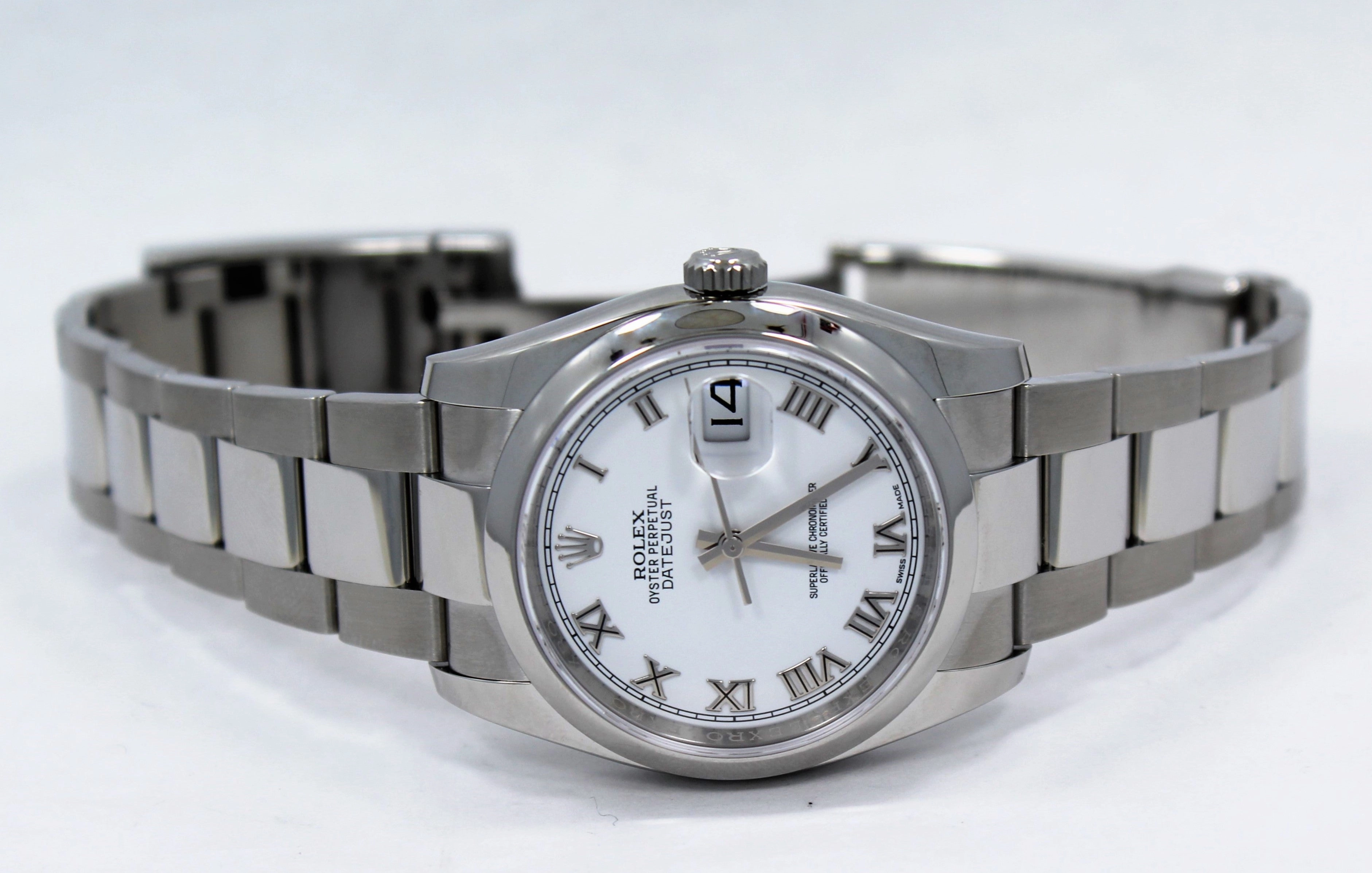 Rolex Datejust 36mm 116200  Oyster Perpetual White Roman Dial