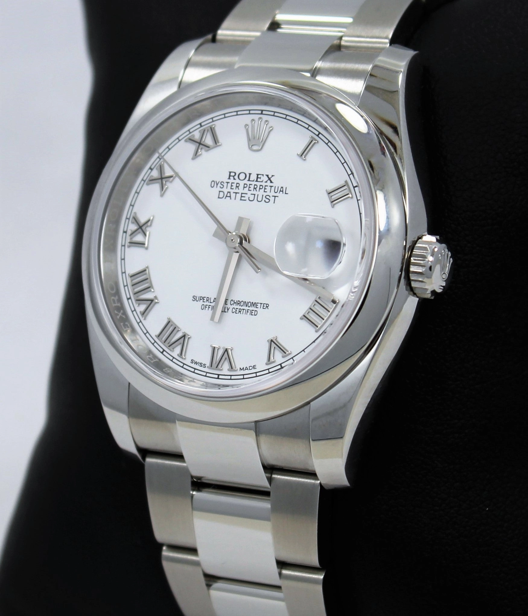 Rolex Datejust 36mm 116200  Oyster Perpetual White Roman Dial
