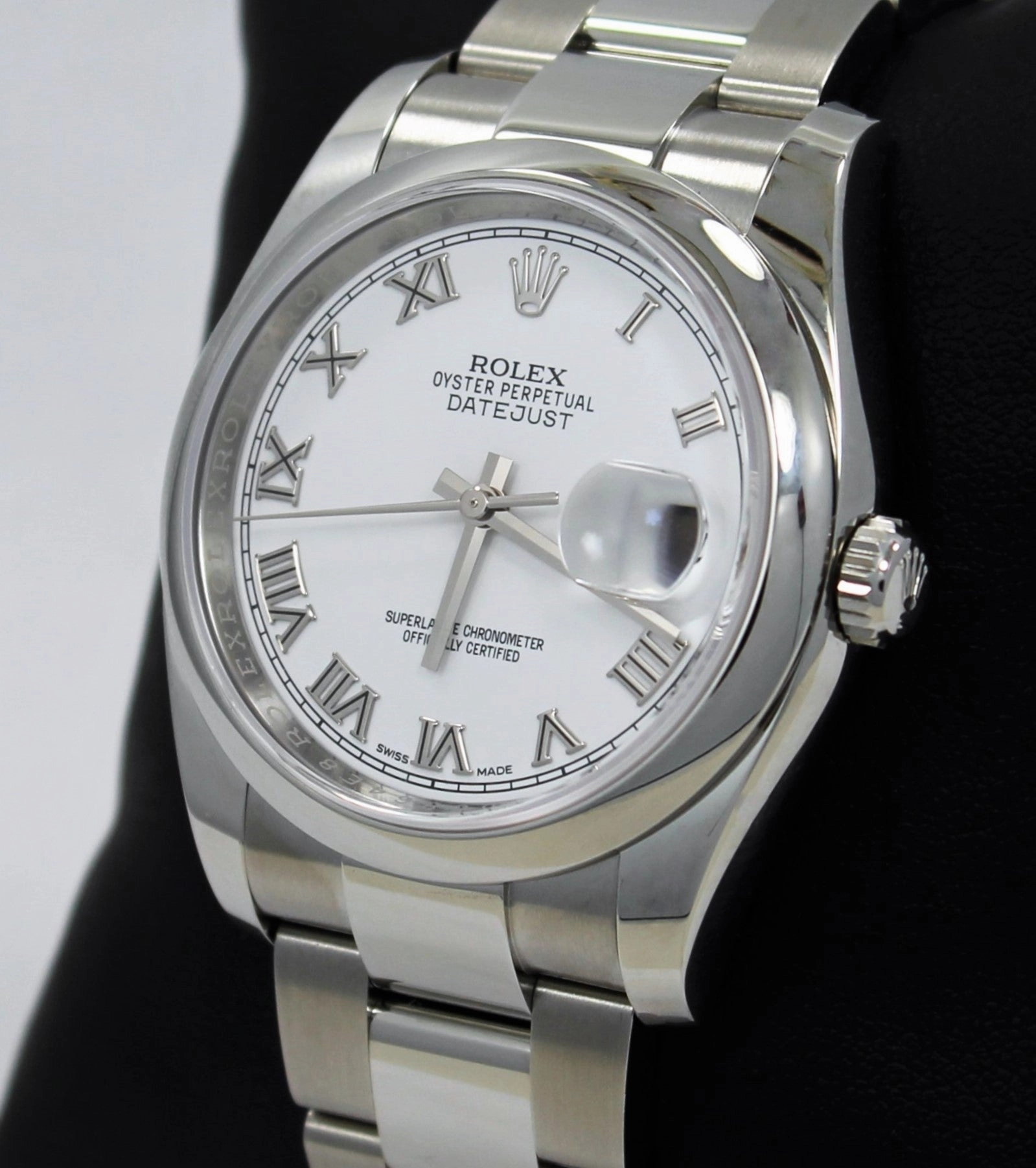 Rolex Datejust 36mm 116200  Oyster Perpetual White Roman Dial