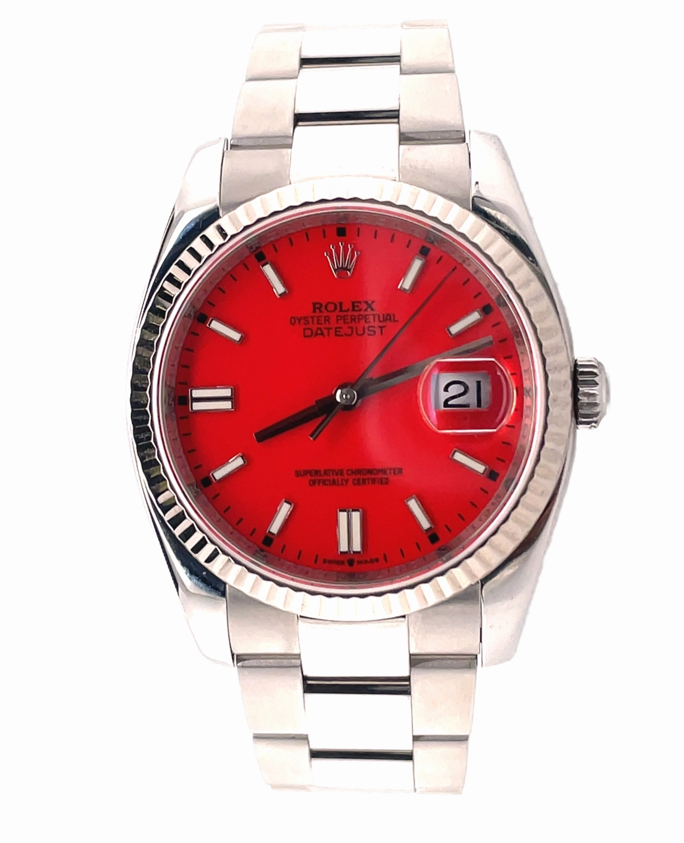 Rolex DateJust 36mm 116234 Custom Red Dial Oyster Band
