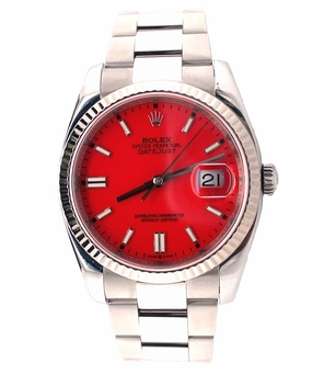 Rolex DateJust 36mm 116234 Custom Red Dial Oyster Band