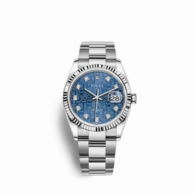 Rolex Datejust 36mm - Ref: 126234-0012 - Blue Jubilee Diamond Dial, Stainless Steel Oyster Bracelet Watch