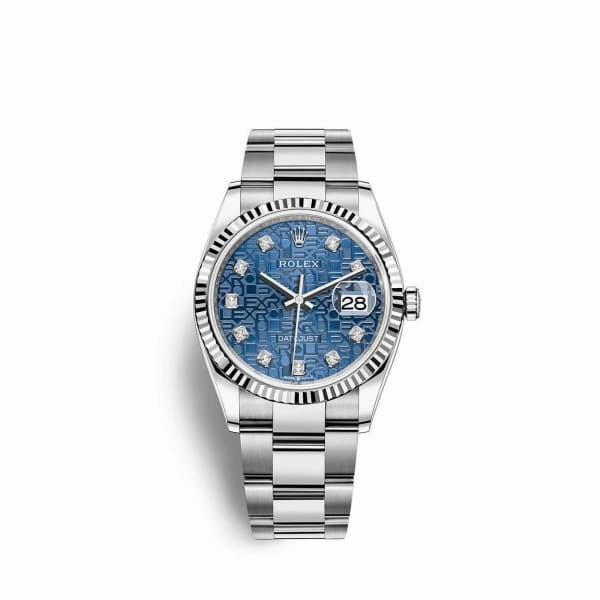Rolex Datejust 36mm - Ref: 126234-0012 - Blue Jubilee Diamond Dial, Stainless Steel Oyster Bracelet Watch