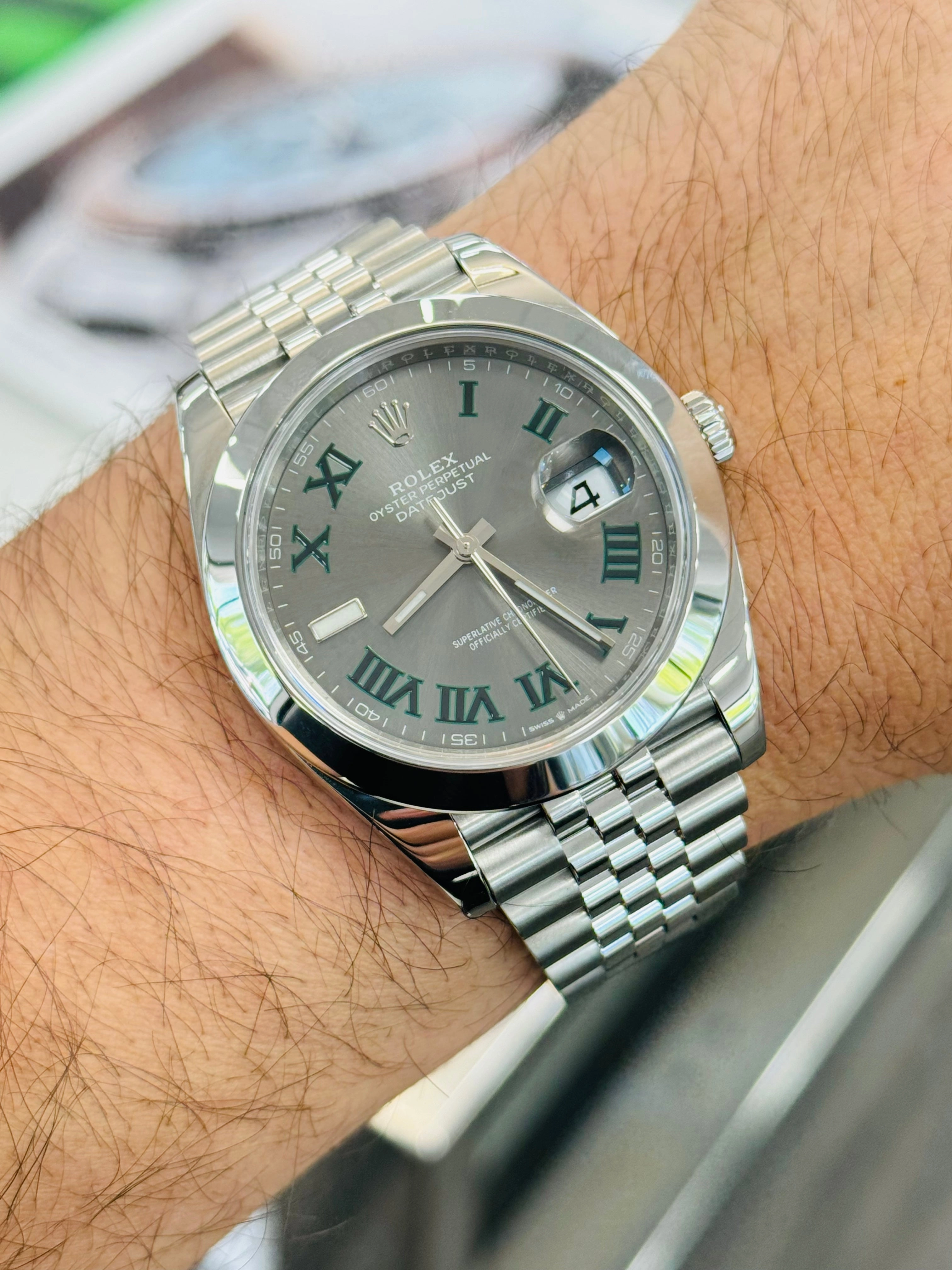 Rolex Datejust 41 126300 41mm  Wimbledon Dial Jubilee Bracelet MINT Box and Papers