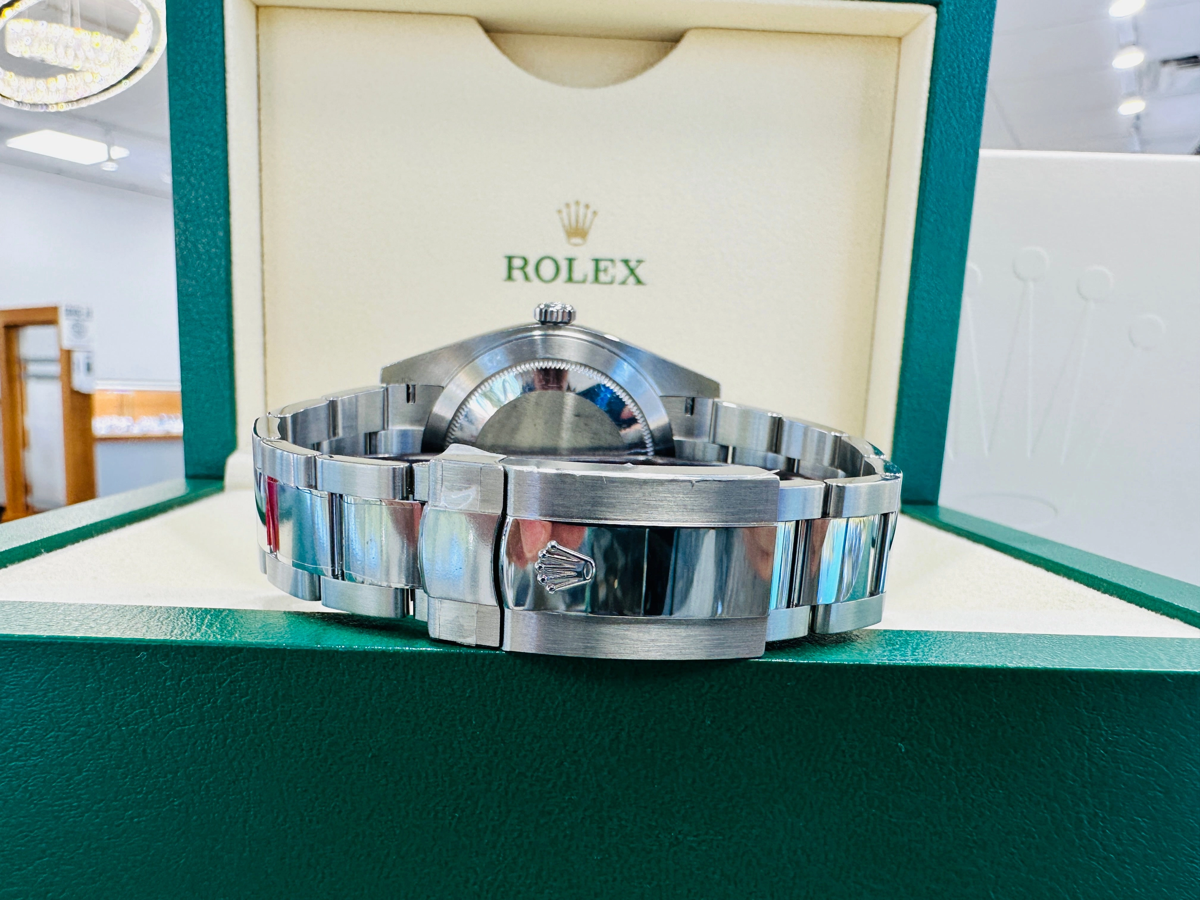 Rolex Datejust 41 126300 Custom 2.75 Natural Diamond bezel White Roman Dial PreOwned
