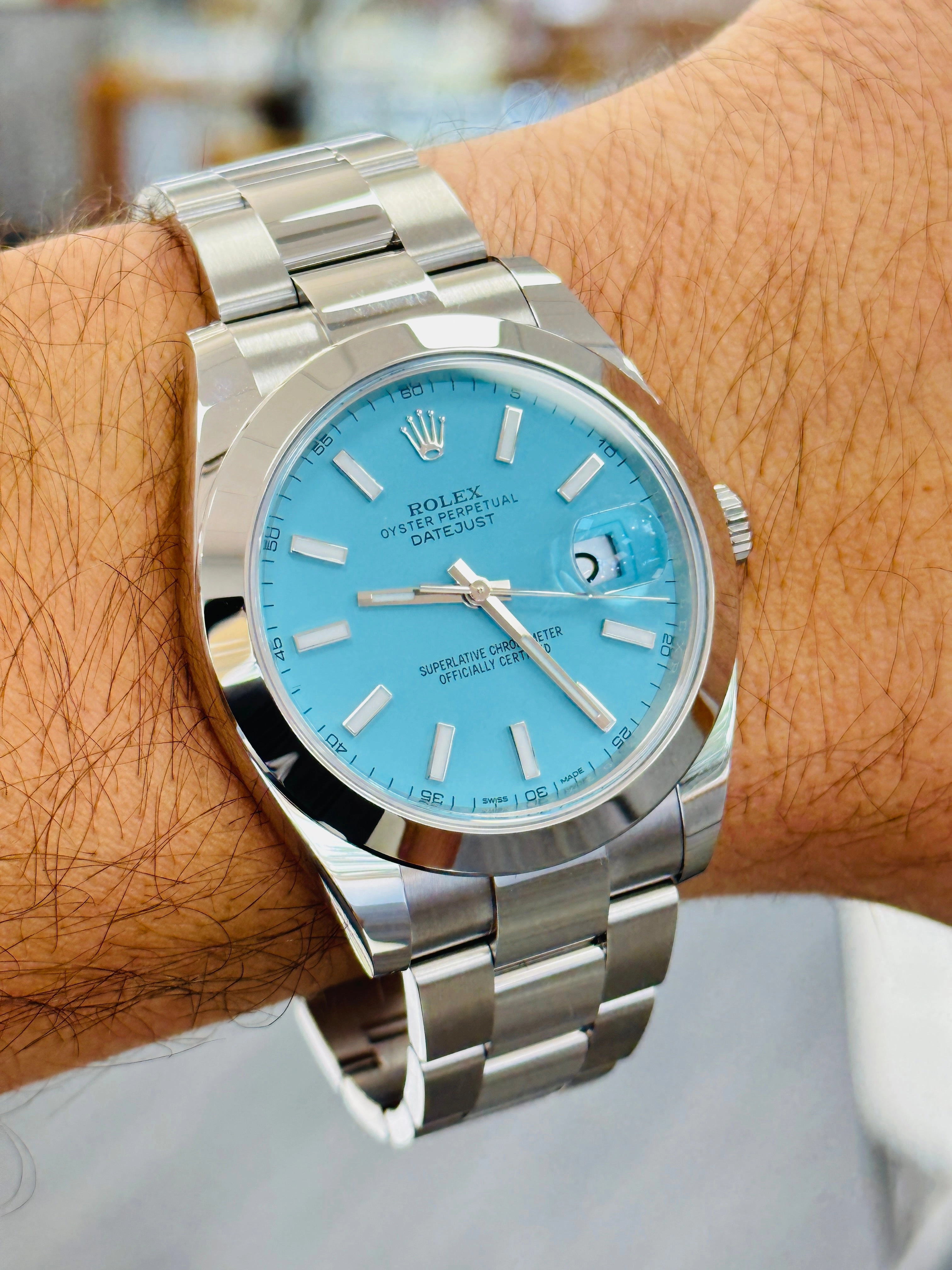 Rolex Datejust 41 126300 Custom Tiffany Blue Dial Box and Papers Unworn