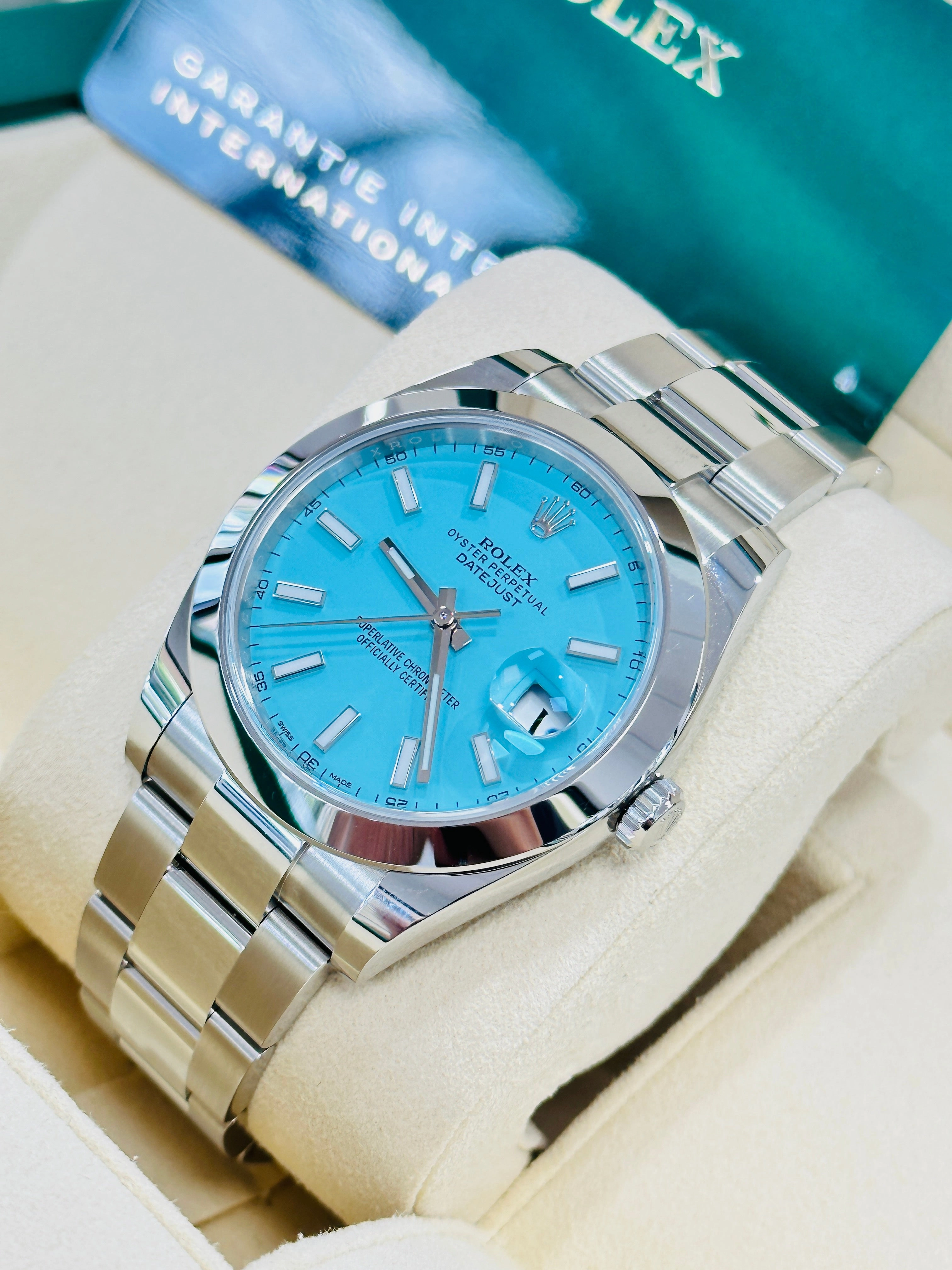 Rolex Datejust 41 126300 Custom Tiffany Blue Dial Box and Papers Unworn