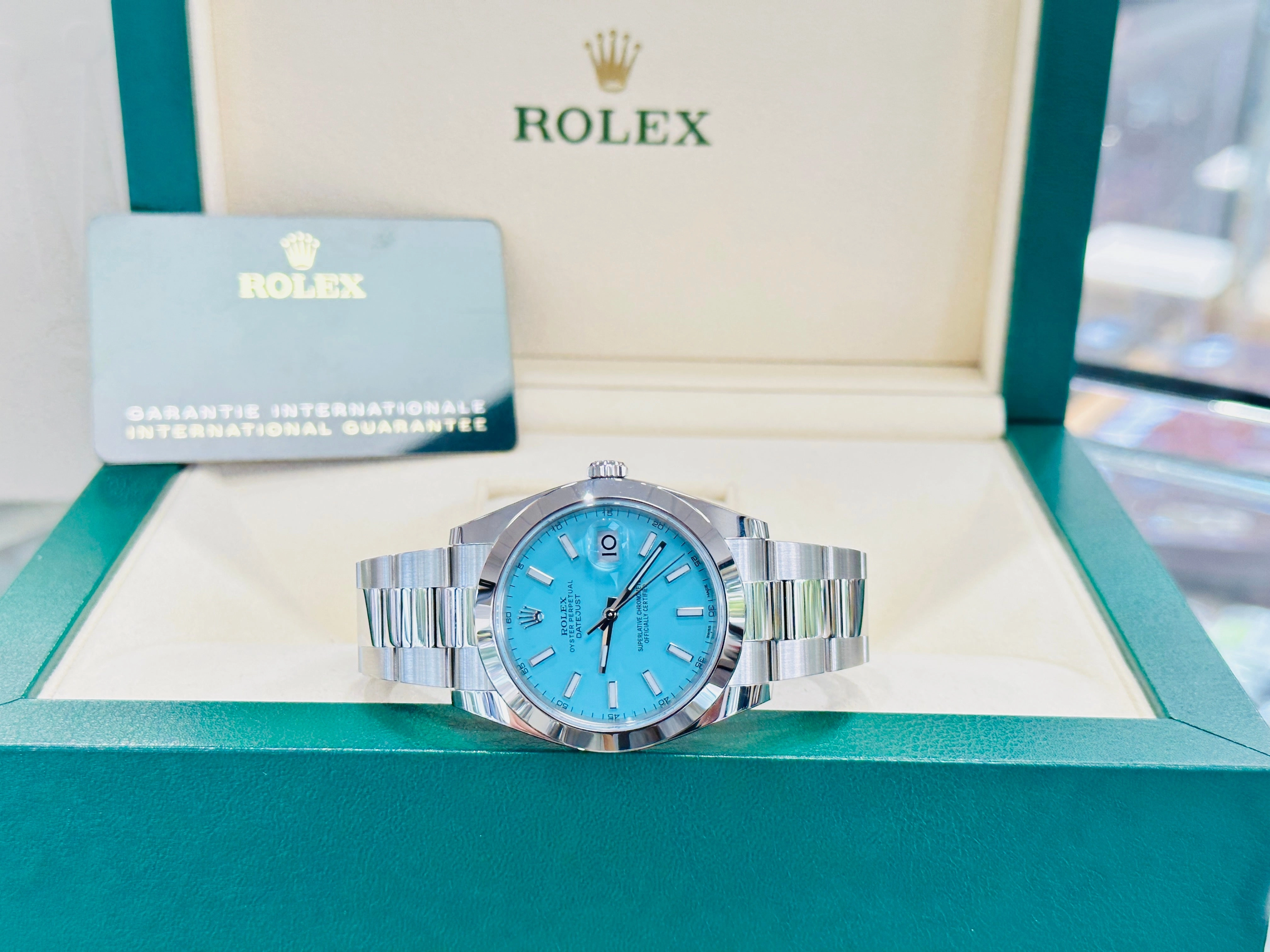 Rolex Datejust 41 126300 Custom Tiffany Blue Dial Box and Papers Unworn
