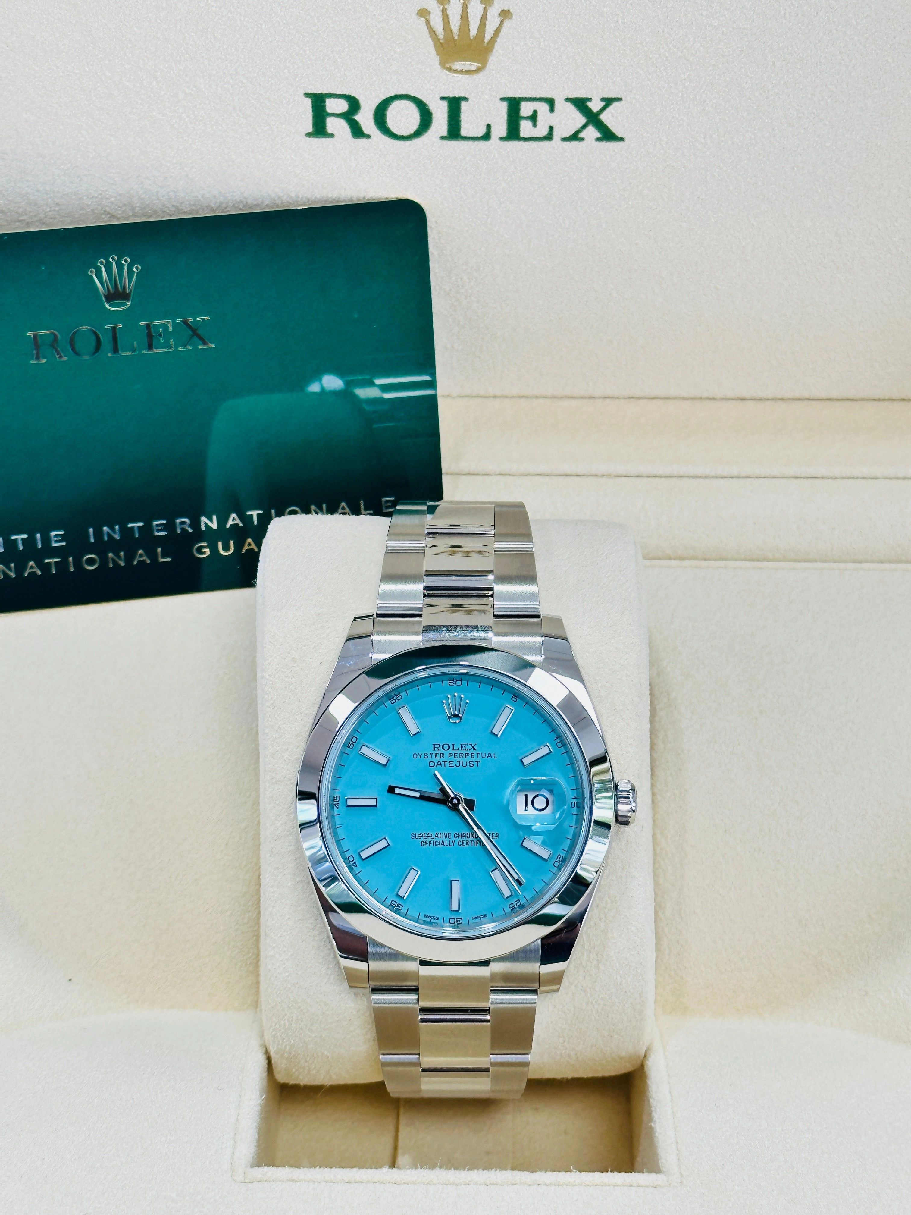 Rolex Datejust 41 126300 Custom Tiffany Blue Dial Box and Papers Unworn