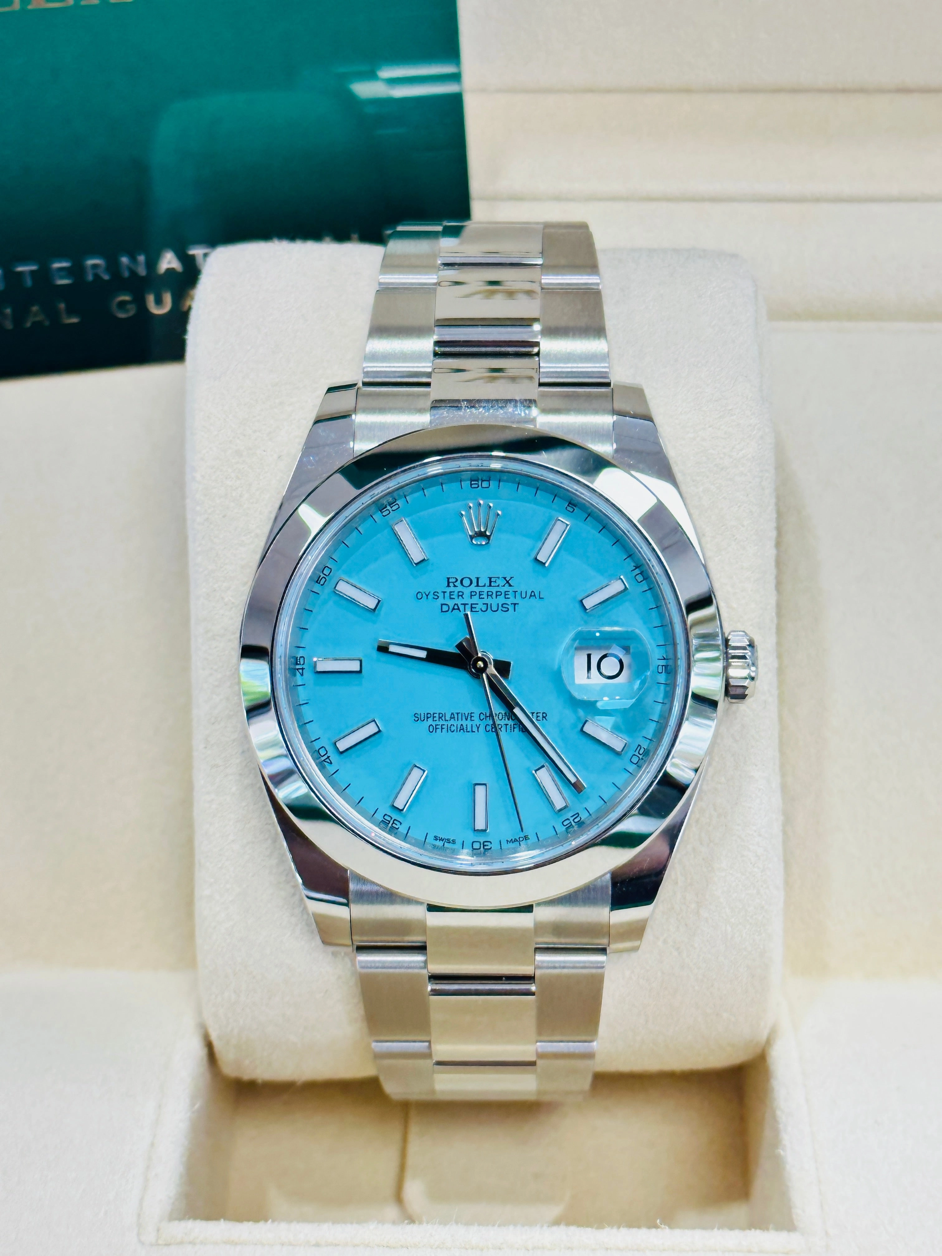Rolex Datejust 41 126300 Custom Tiffany Blue Dial Box and Papers Unworn