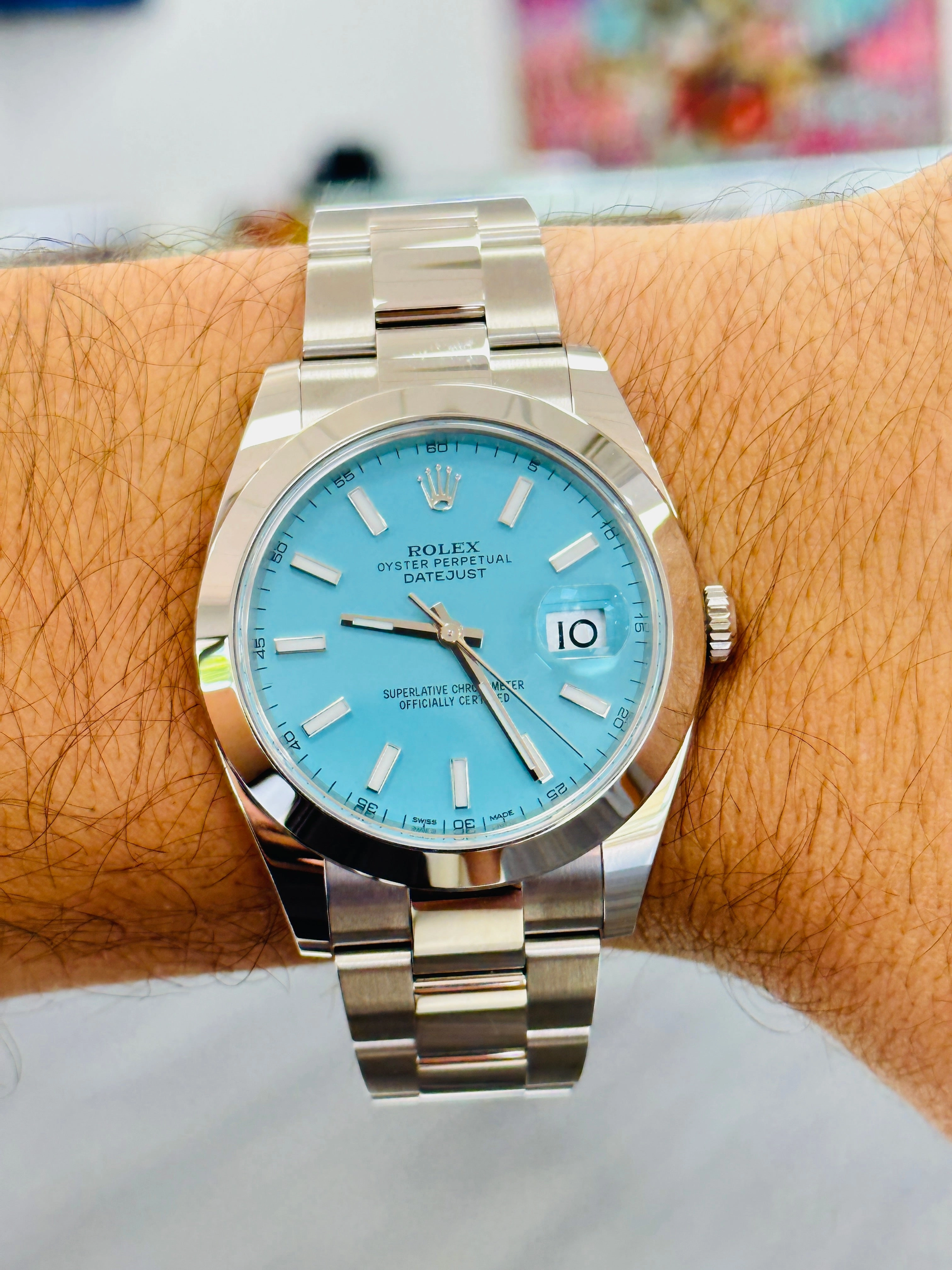 Rolex Datejust 41 126300 Custom Tiffany Blue Dial Box and Papers Unworn
