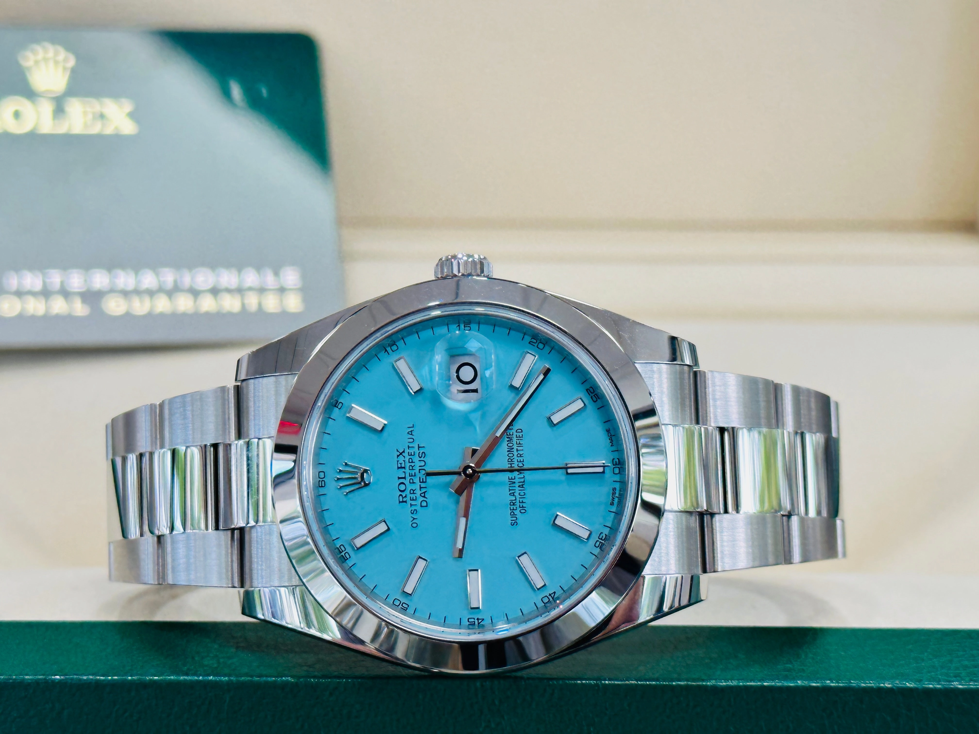 Rolex Datejust 41 126300 Custom Tiffany Blue Dial Box and Papers Unworn
