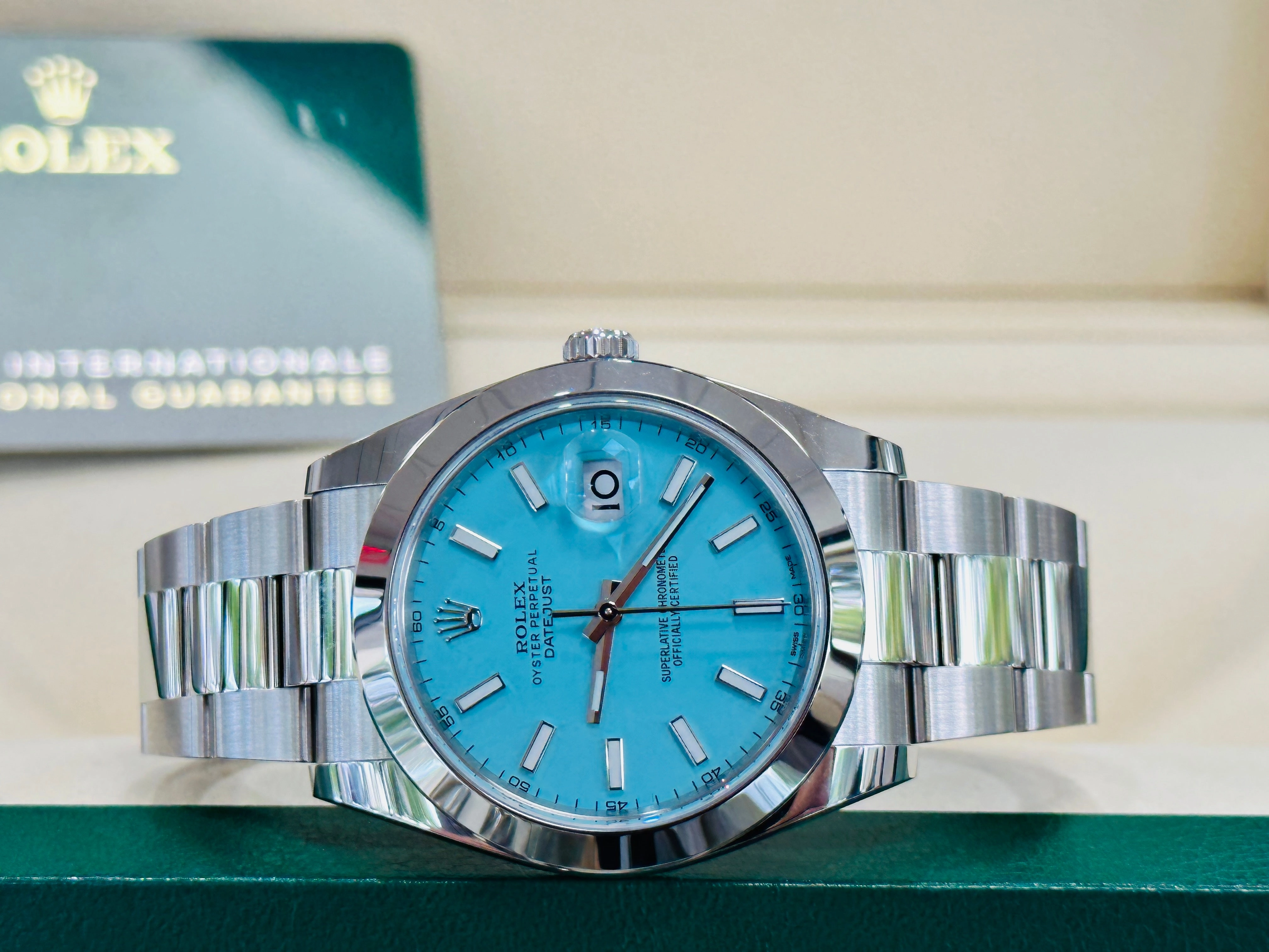 Rolex Datejust 41 126300 Custom Tiffany Blue Dial Box and Papers Unworn