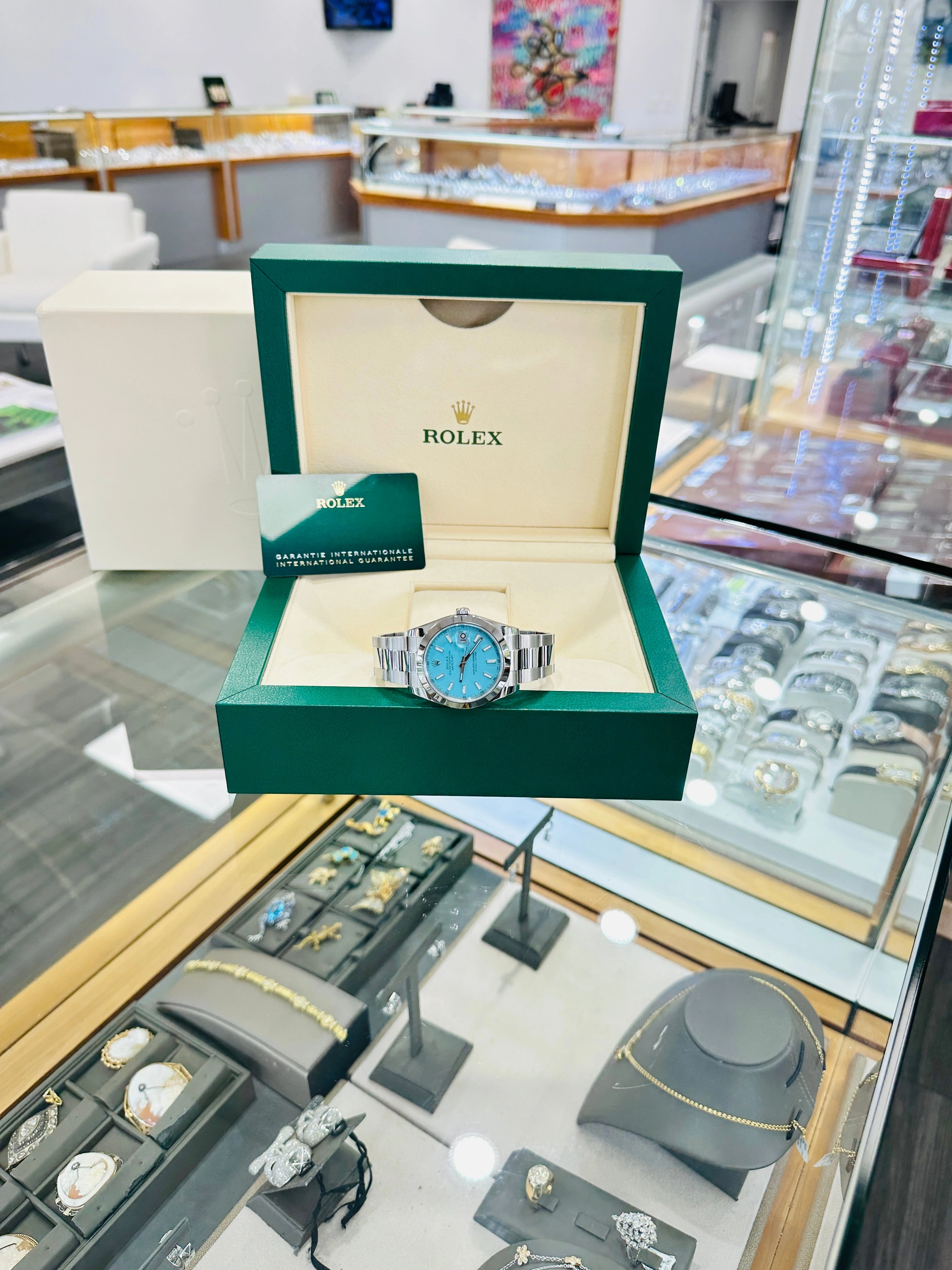 Rolex Datejust 41 126300 Custom Tiffany Blue Dial Box and Papers Unworn